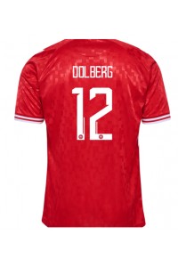 Fotbalové Dres Dánsko Kasper Dolberg #12 Domácí Oblečení ME 2024 Krátký Rukáv